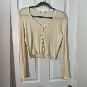 Altar’d State White Long Sleeve with Buttons